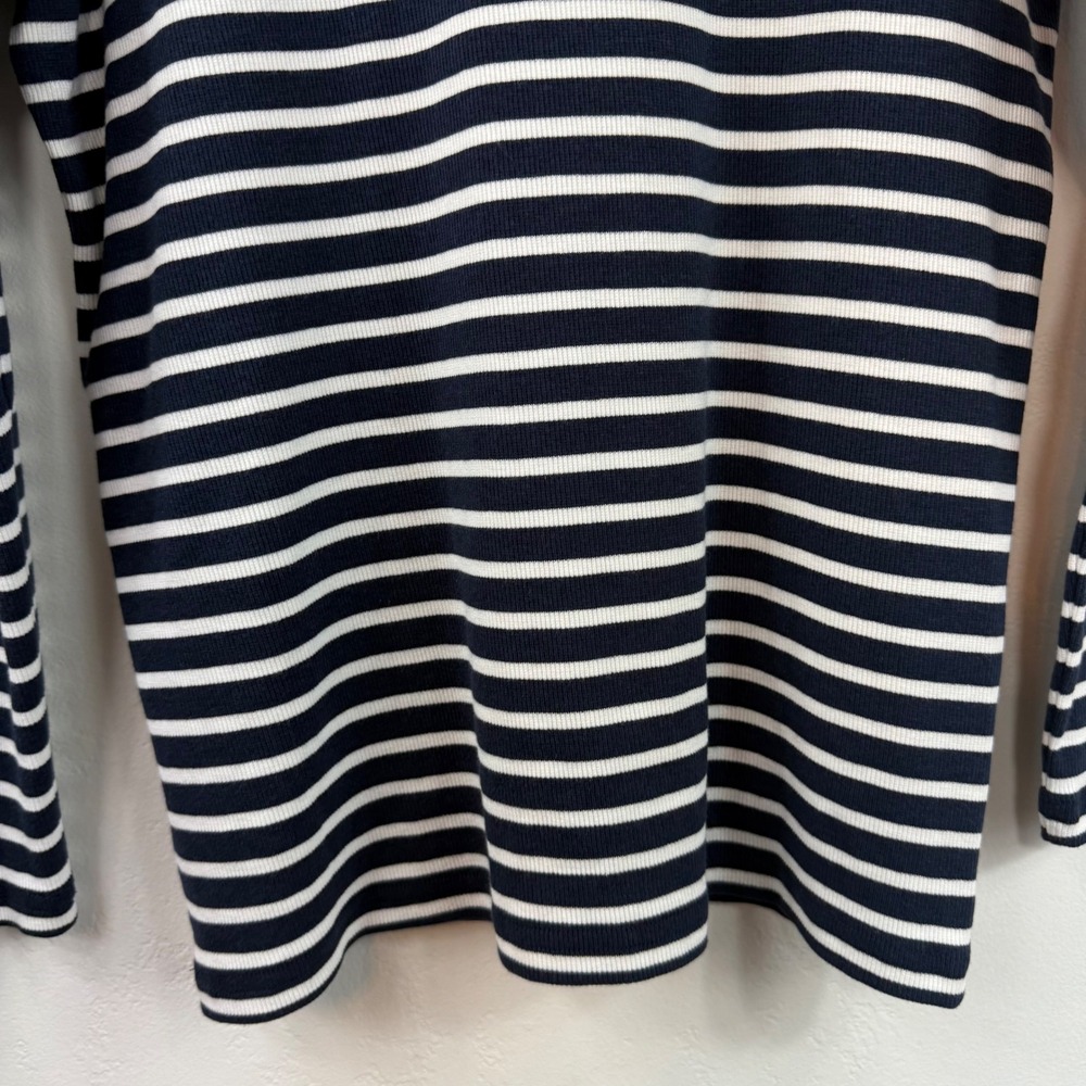 AYR The Rug Striped Ribbed Pima Cotton Modal Scoop Neck Top XL Coastal Breton - Picture 7 of 13